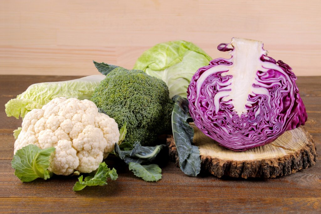 Some cruciferous vegetables like cabbage, cauliflower, broccoli etc.