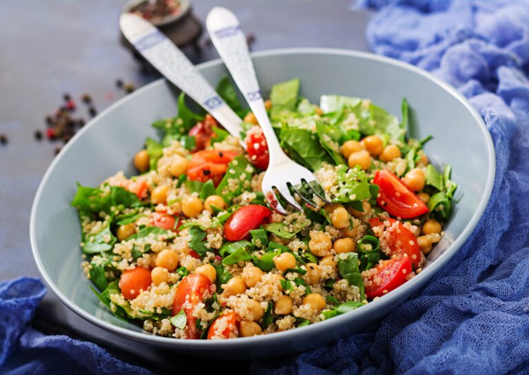 Mediterranean Quinoa Salad in a bowl